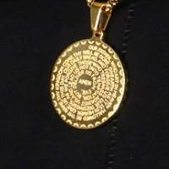 ROCAWEAR LORD'S PRAYER UNISEX STAINLESS STEEL PENDANT 26"NECKLACE - Picture 8 of 9